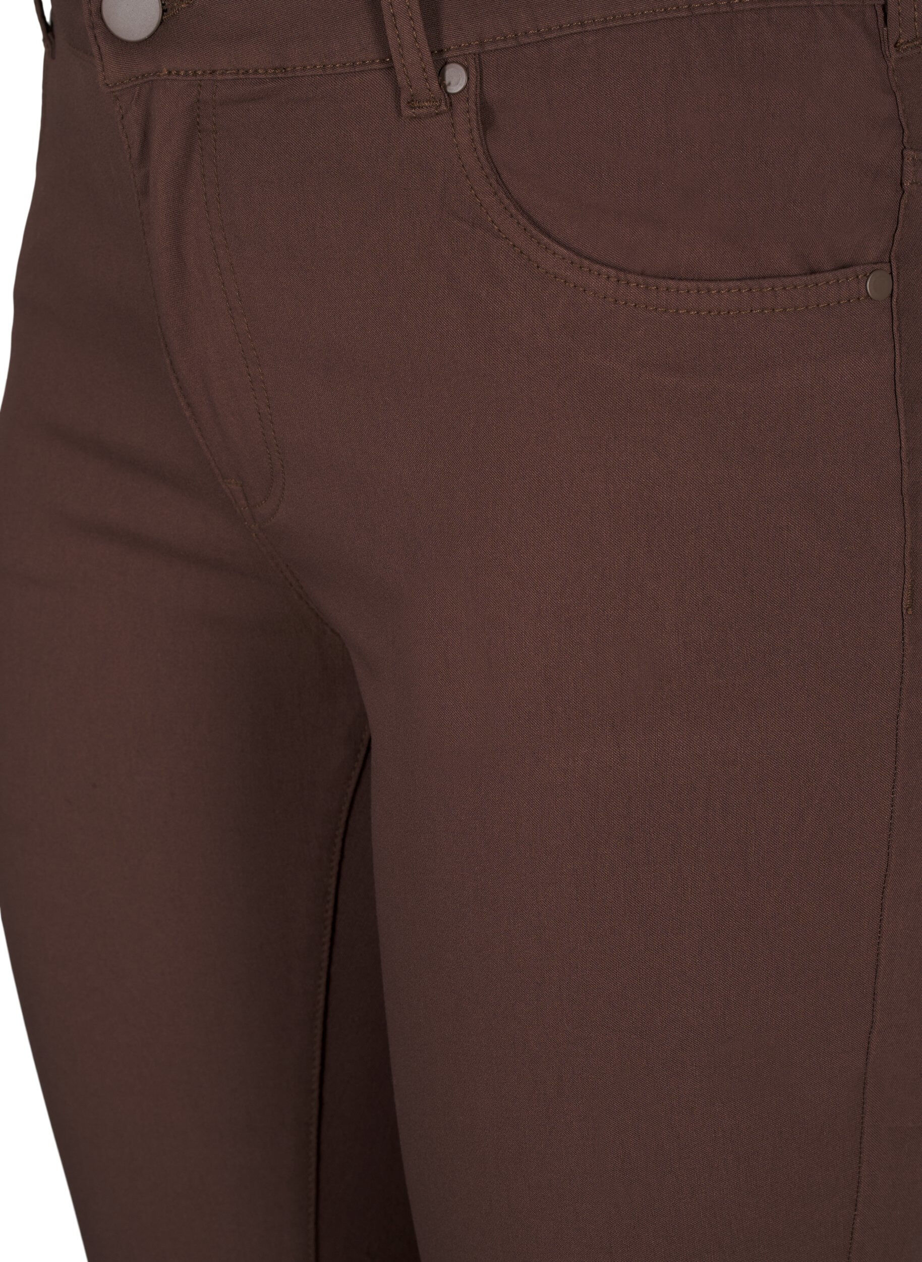 Zizzi Slim fit broek met zakken, Bruin, Packshot image number 2