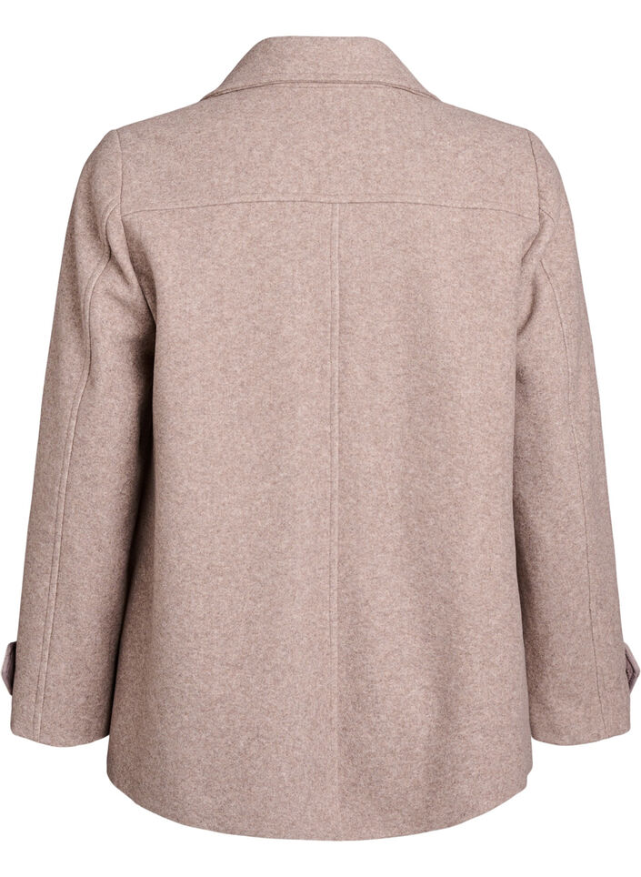 Korte jas met dubbele knoopsluiting, Beige, Packshot image number 1