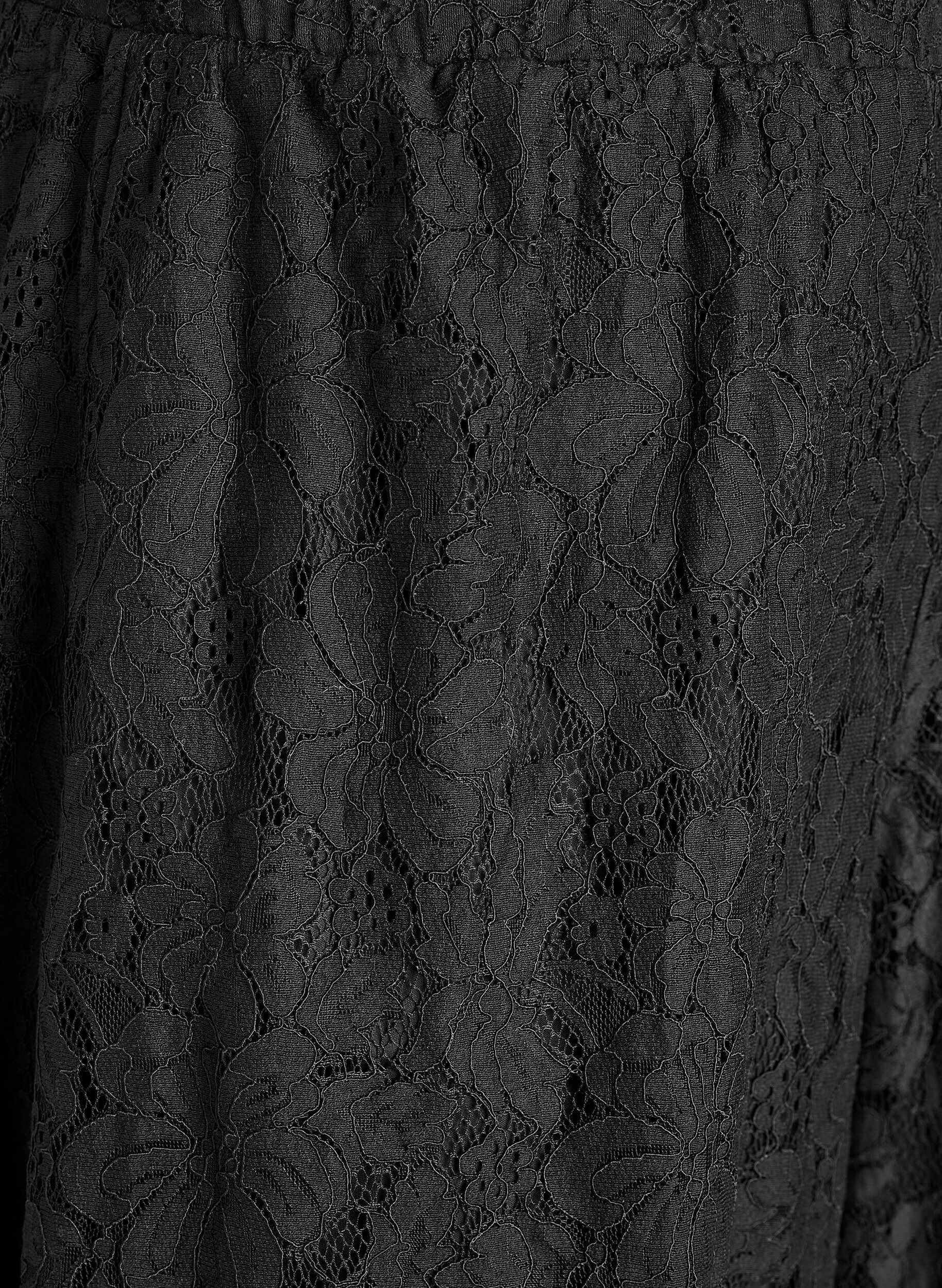 Zizzi Balloonkanten broek met een hoge taille, Zwart, Packshot image number 2