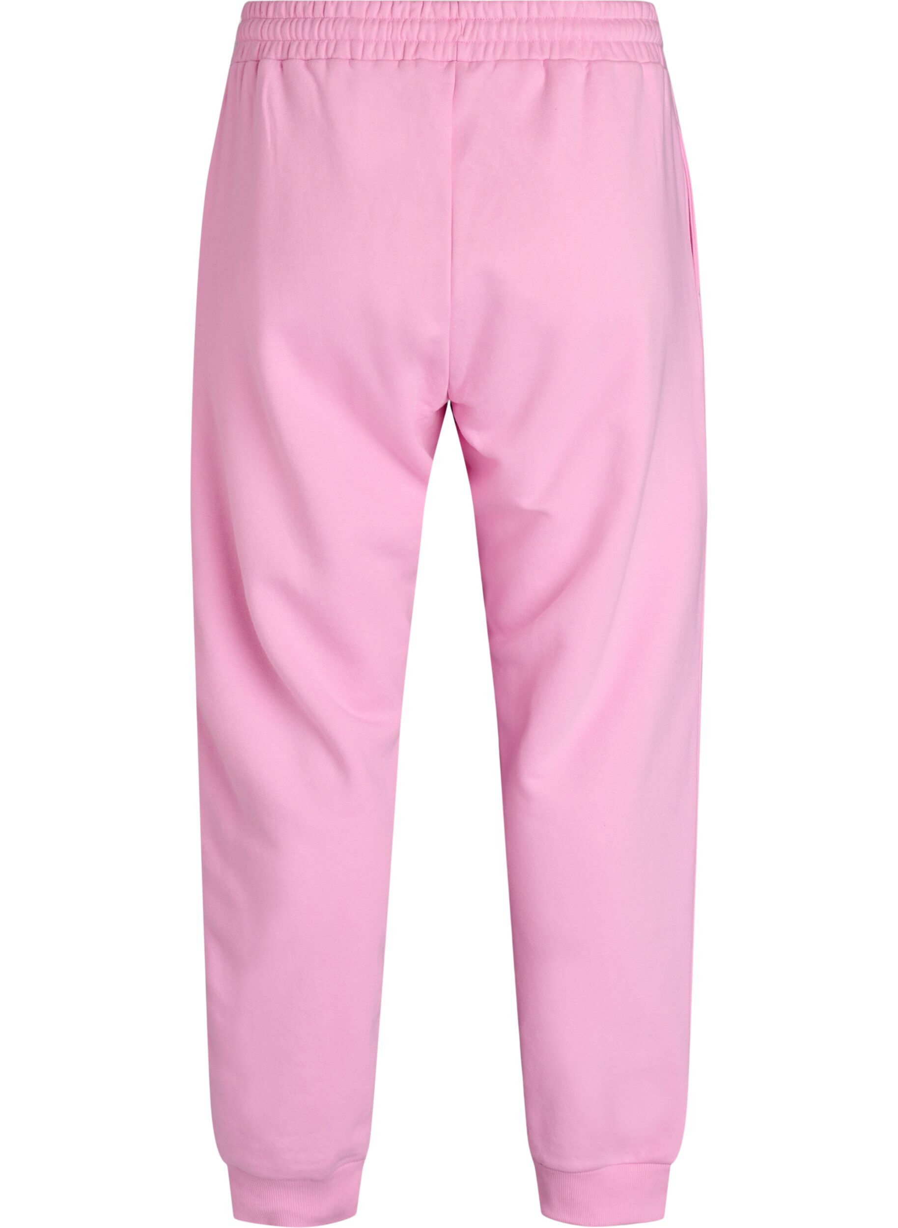 Zizzi Sweatpants met hoge taille, Roze, Packshot image number 1