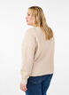 Vest van ribtricot met knopen, Beige, Model image number 2