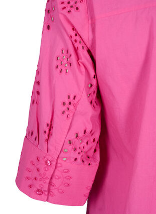 Shirtblouse met Engels borduurwerk en 3/4-mouwen, Raspberry Rose, Packshot image number 4