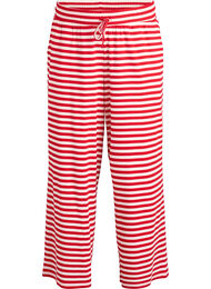 Gestreepte pyjamabroek met een high waist en wijde pijpen, Rood