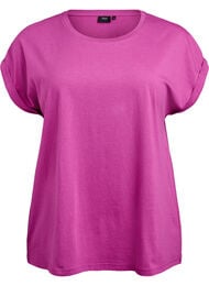 T-shirt met korte mouwen van katoenmix, Paars