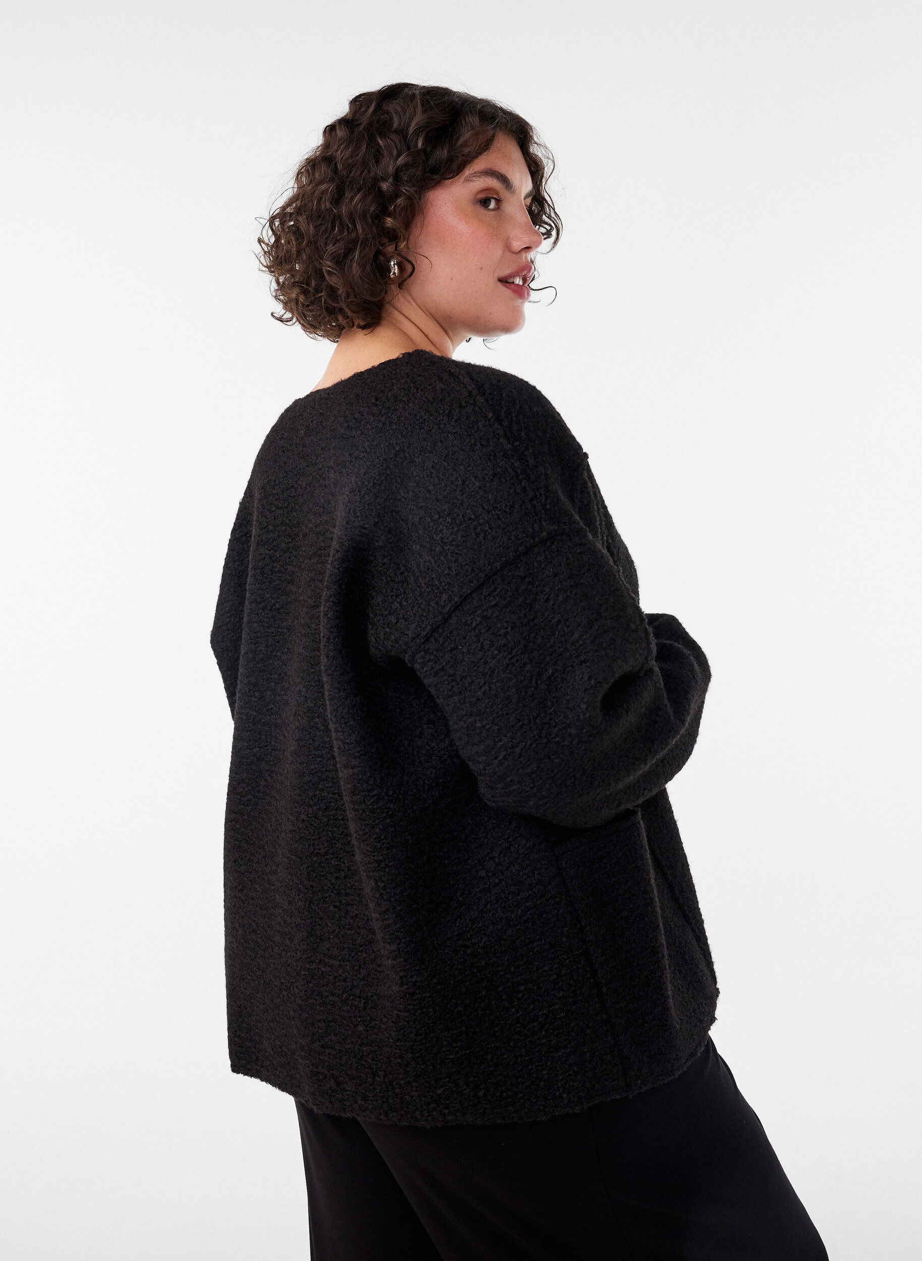 ZizziLosvallend vest met zakken, Zwart, Model image number 2