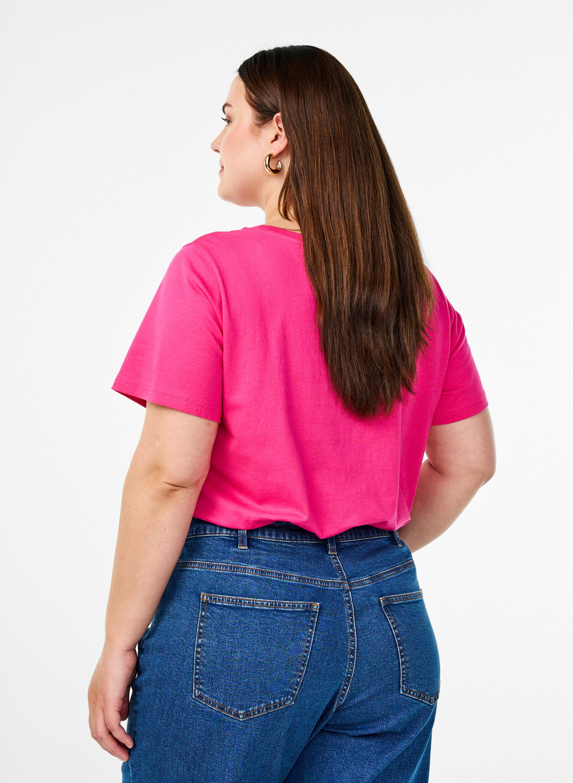 Zizzi Katoenen T-shirt met motief, Raspb. w. Strawberry, Model image number 1