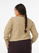 Gestreepte blouse met lange mouwen, Bruin, Model image number 2