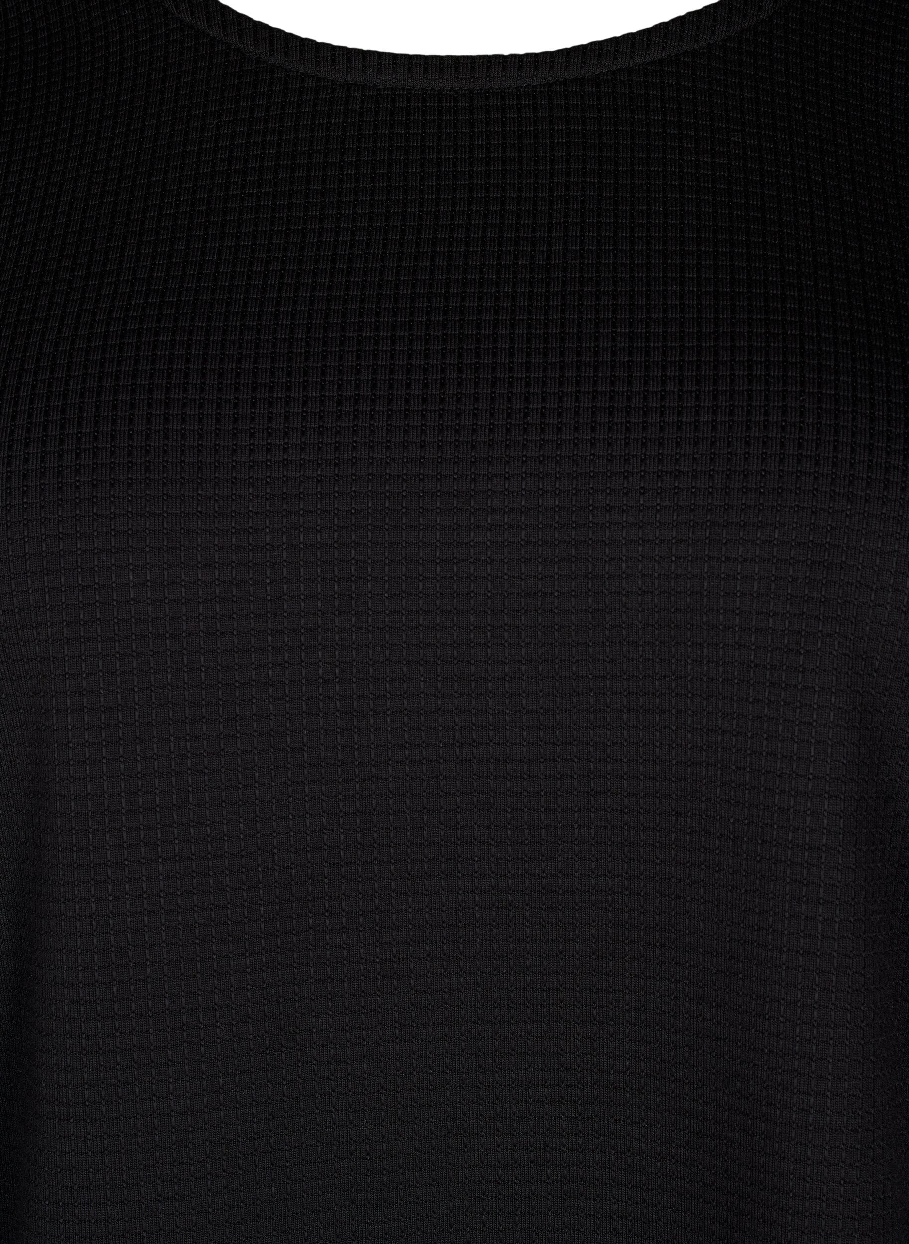 Zizzi A-lijn blouse met textuur, Black, Packshot image number 2