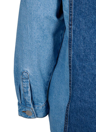 Colorblock spijkerjasje, Light Blue Denim, Packshot image number 4
