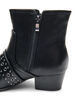 Enkellaars van leer met gesp en studs, Zwart, Packshot image number 4