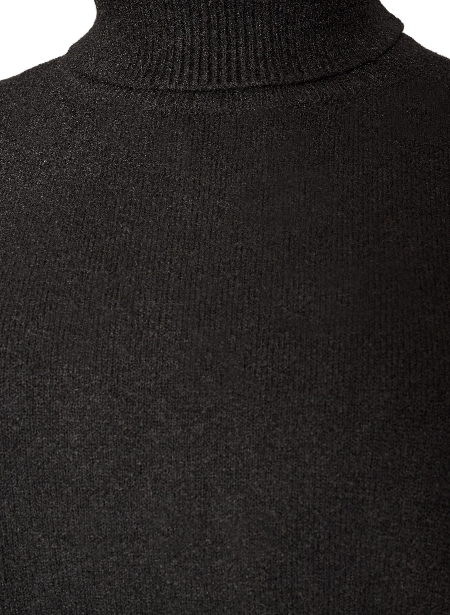 ZizziGebreide vest met col, Zwart, Packshot image number 2