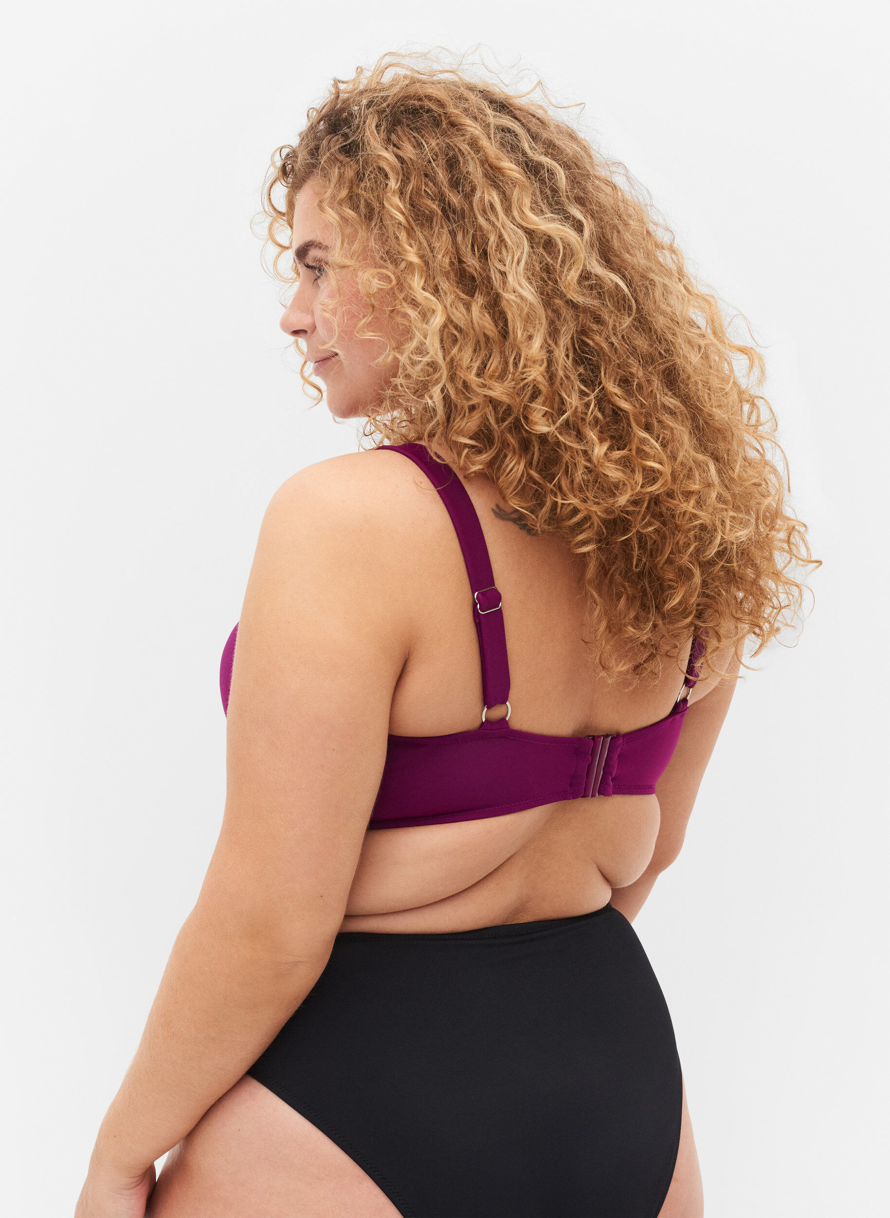 Zizzi Bikinitop, Dark Purple, Model image number 1
