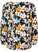 Bedrukte blouse met ruches, Black Multi Flower, Packshot image number 1