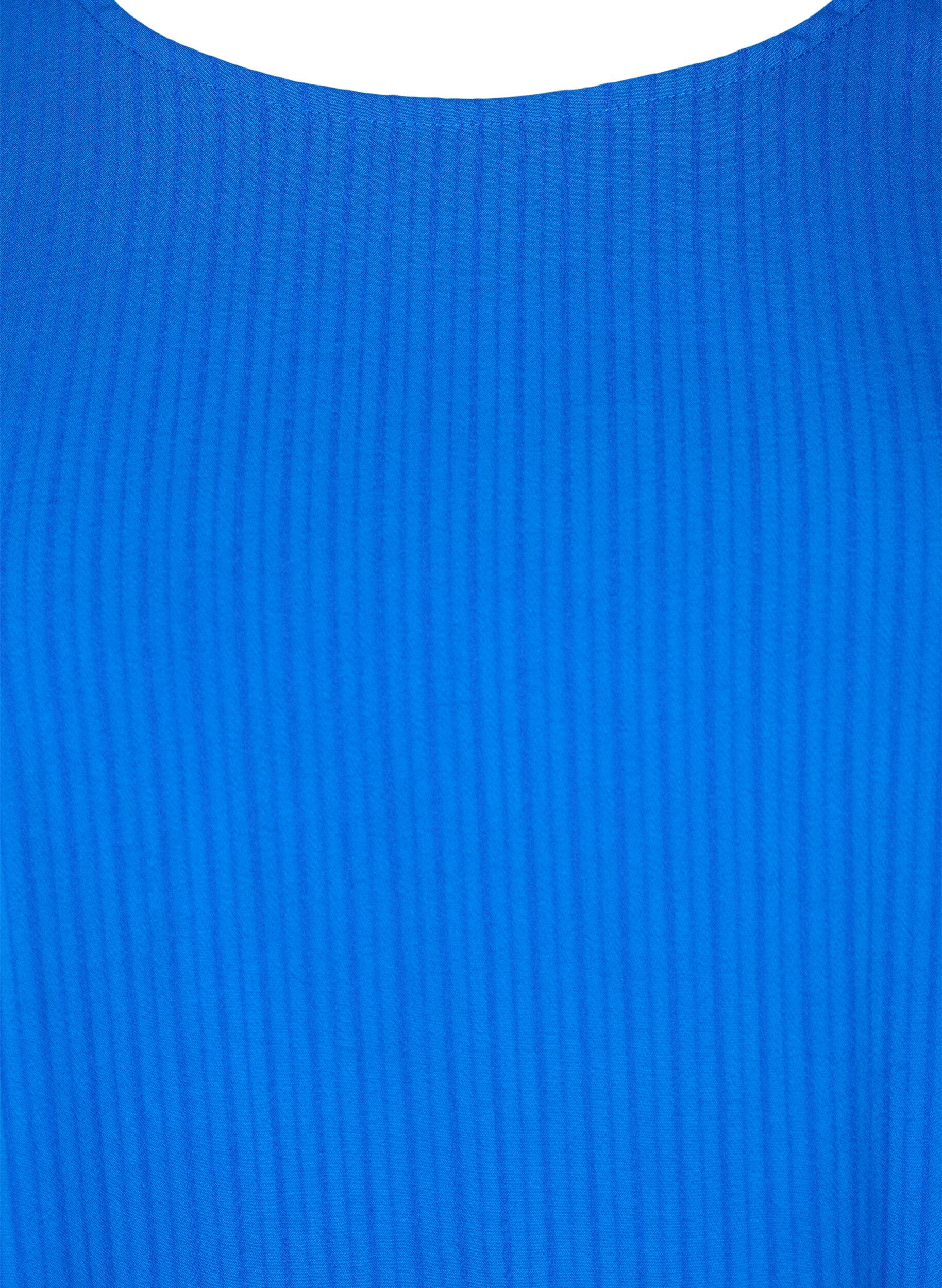 Zizzi Blouse van viscose met korte mouwen en strikjes, Princess Blue, Packshot image number 2