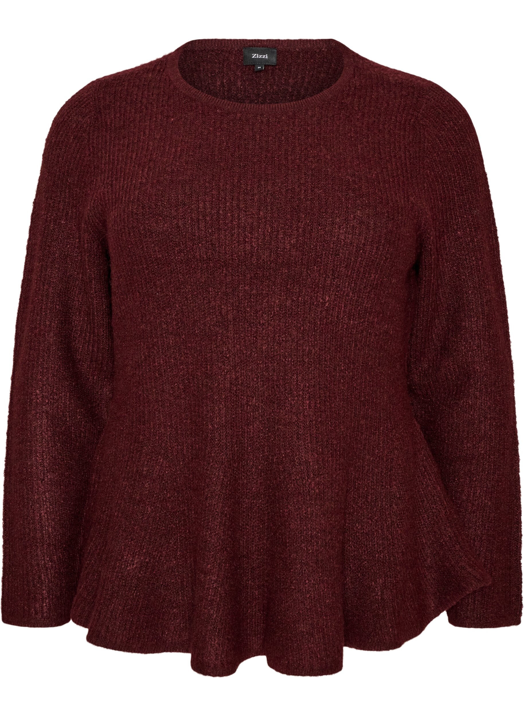 ZizziA-lijn gebreide blouse, Rood, Packshot image number 0