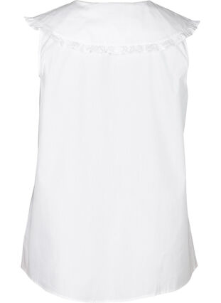 Mouwloze blouse met grote kraag, Bright White, Packshot image number 1