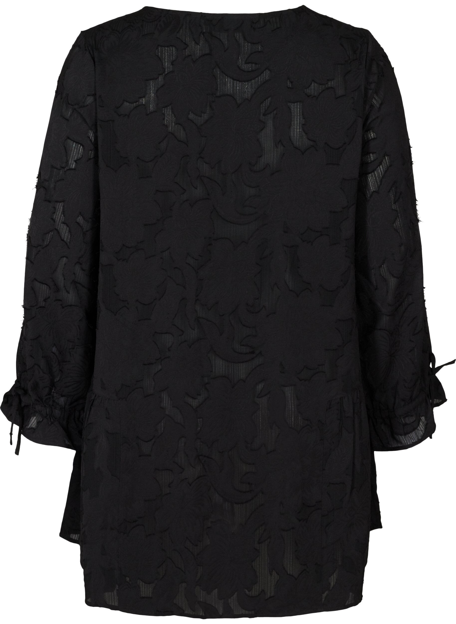 Zizzi Losse tuniek met v-hals, Black, Packshot image number 1