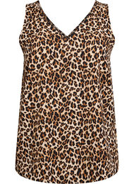 Top met print en V-hals, Groen