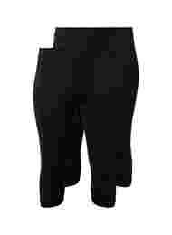 2-pack leggings met 3/4 lengte, Black