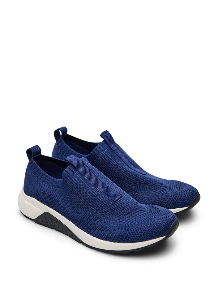 Sneakers van stretchy breimateriaal, Blauw, Packshot image number 1