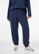 Sweatpants met hoge taille en trekkoord, Blauw, Model image number 2