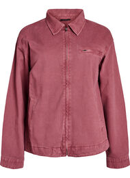 Gekleurde denim jack met ritssluiting, Rood