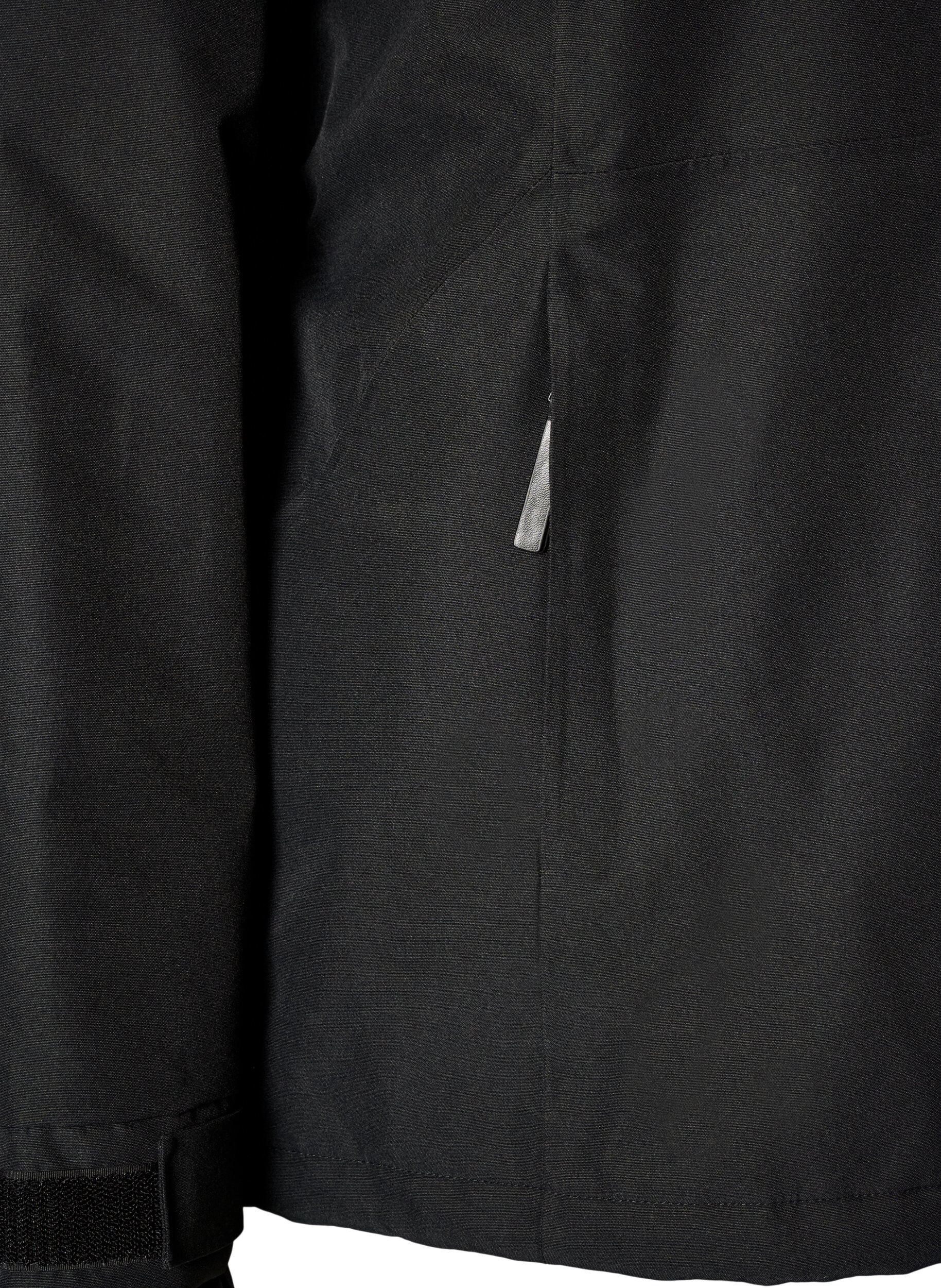 ZizziSki jas met capuchon en zakken met ritssluiting, Zwart, Packshot image number 3