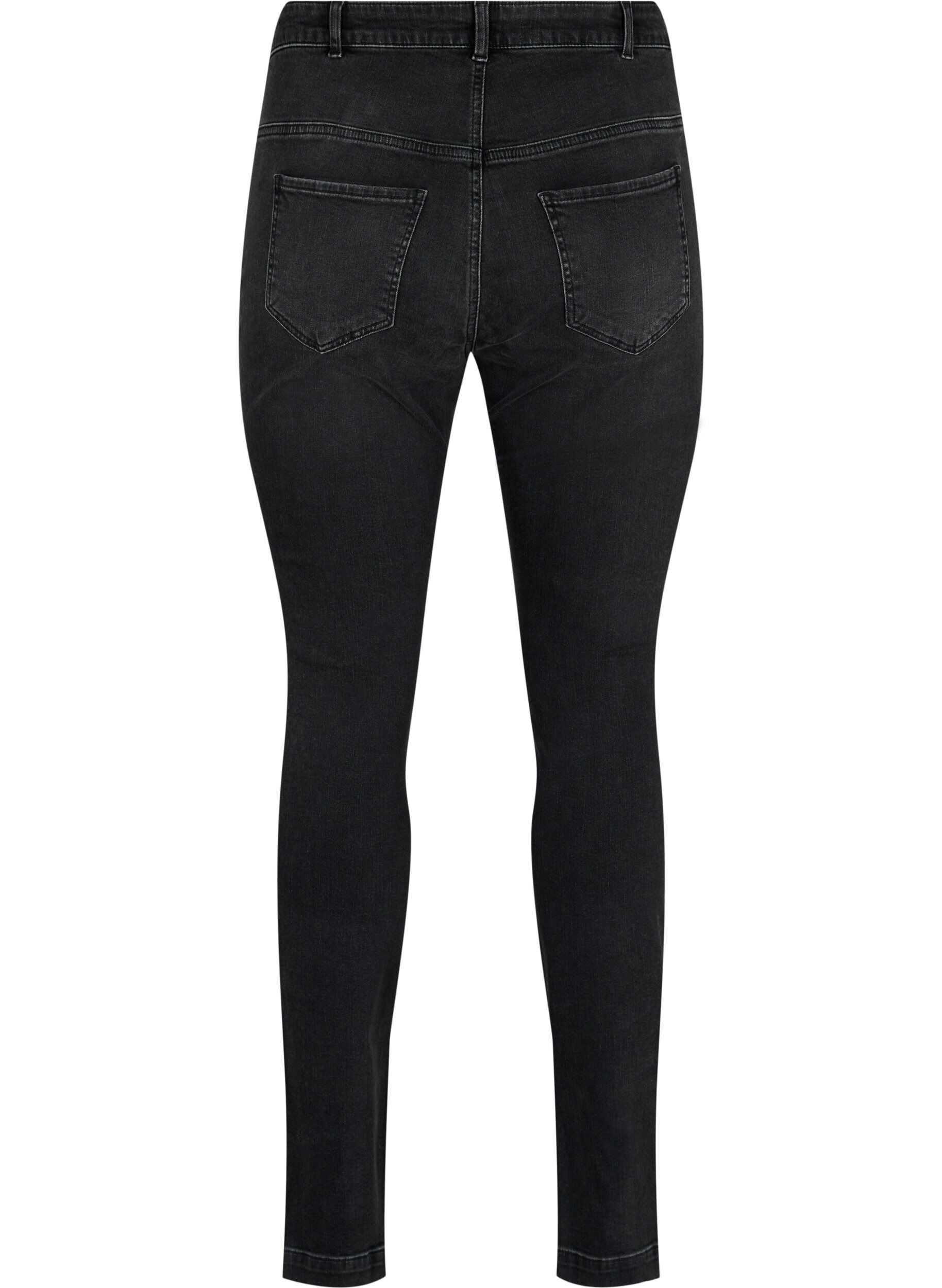 Zizzi  Amy jeans met hoge taille en strassteentjes, Grey Denim, Packshot image number 1