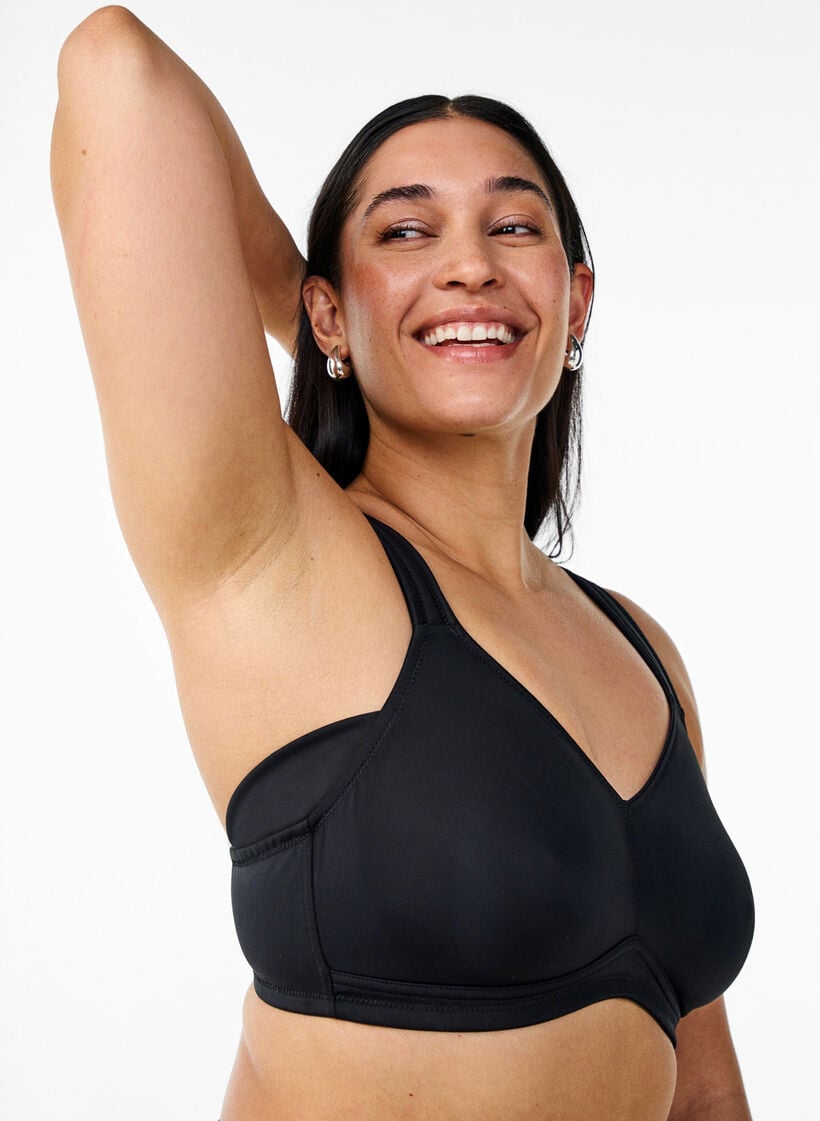 Comfortbeha met gewatteerde bandjes, Zwart, Model