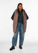 Halflang gewatteerd gilet met capuchon, Bruin, Model image number 1