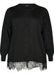 Cardigan met brede kanten zoom, Zwart, Packshot image number 0