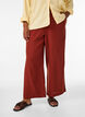 Wijde linnen en viscose broek, Rood, Model image number 2