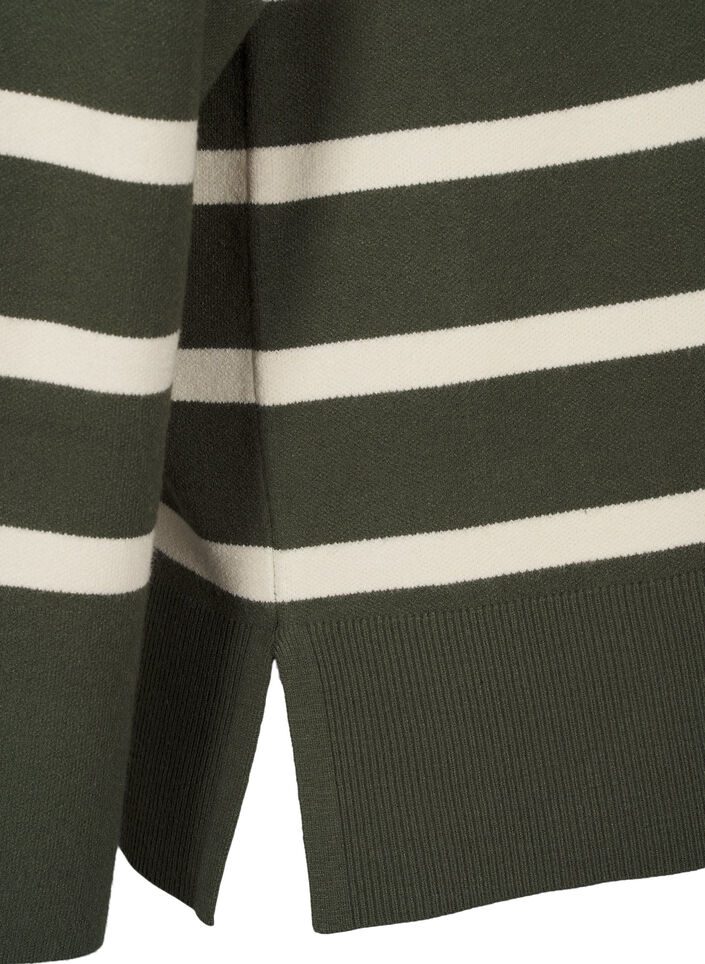 Gestreepte gebreide blouse met ronde hals, D. Bag Birch Stripe, Packshot image number 3