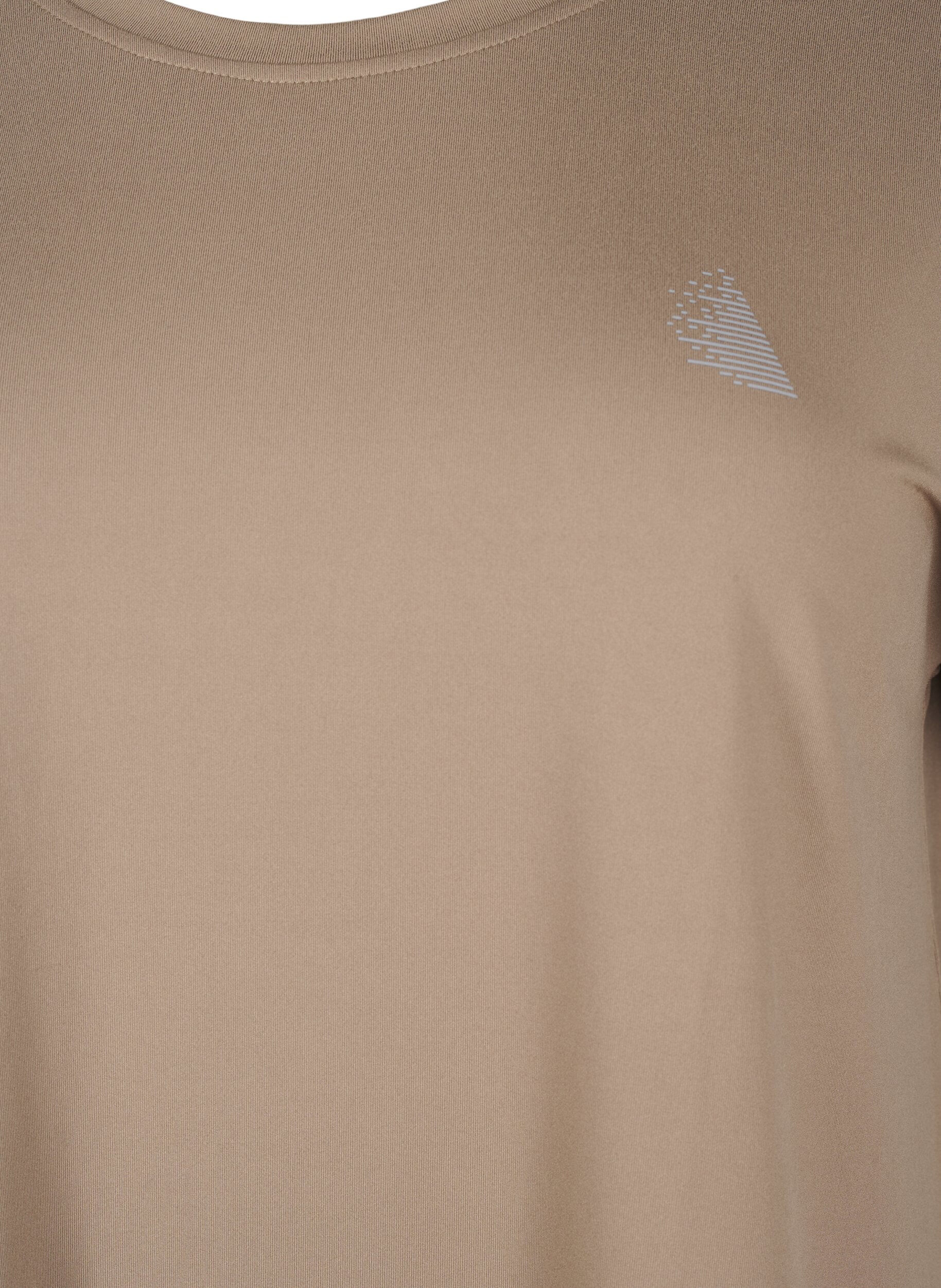 Zizzi Effen gekleurd T-shirt voor sporten, Beige, Packshot image number 2