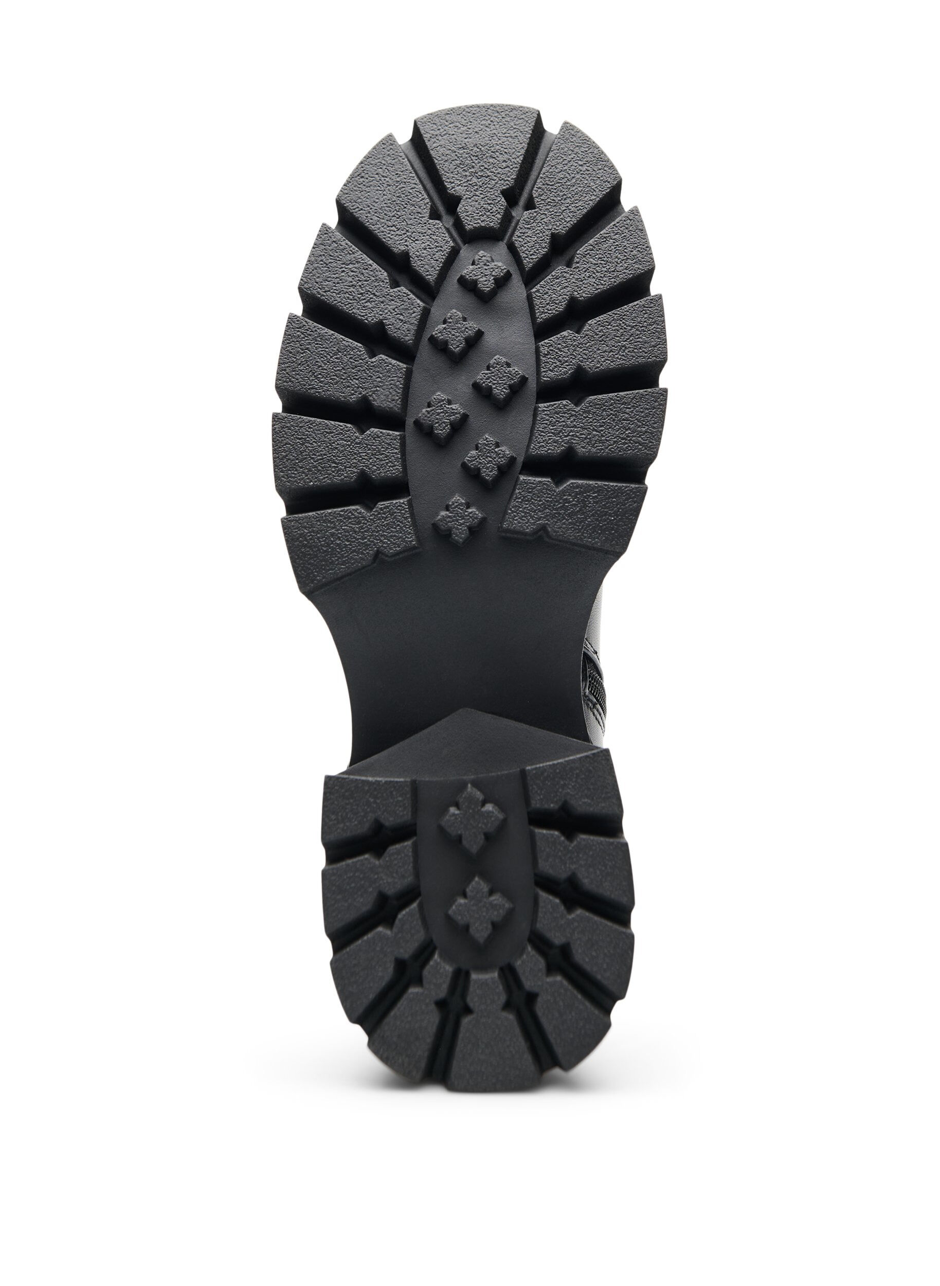 ZizziChelsea boot met een chunky zool en geribde panelen, Zwart, Packshot image number 4