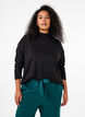 Blouse met hoge hals, lange mouwen, Zwart, Model image number 0