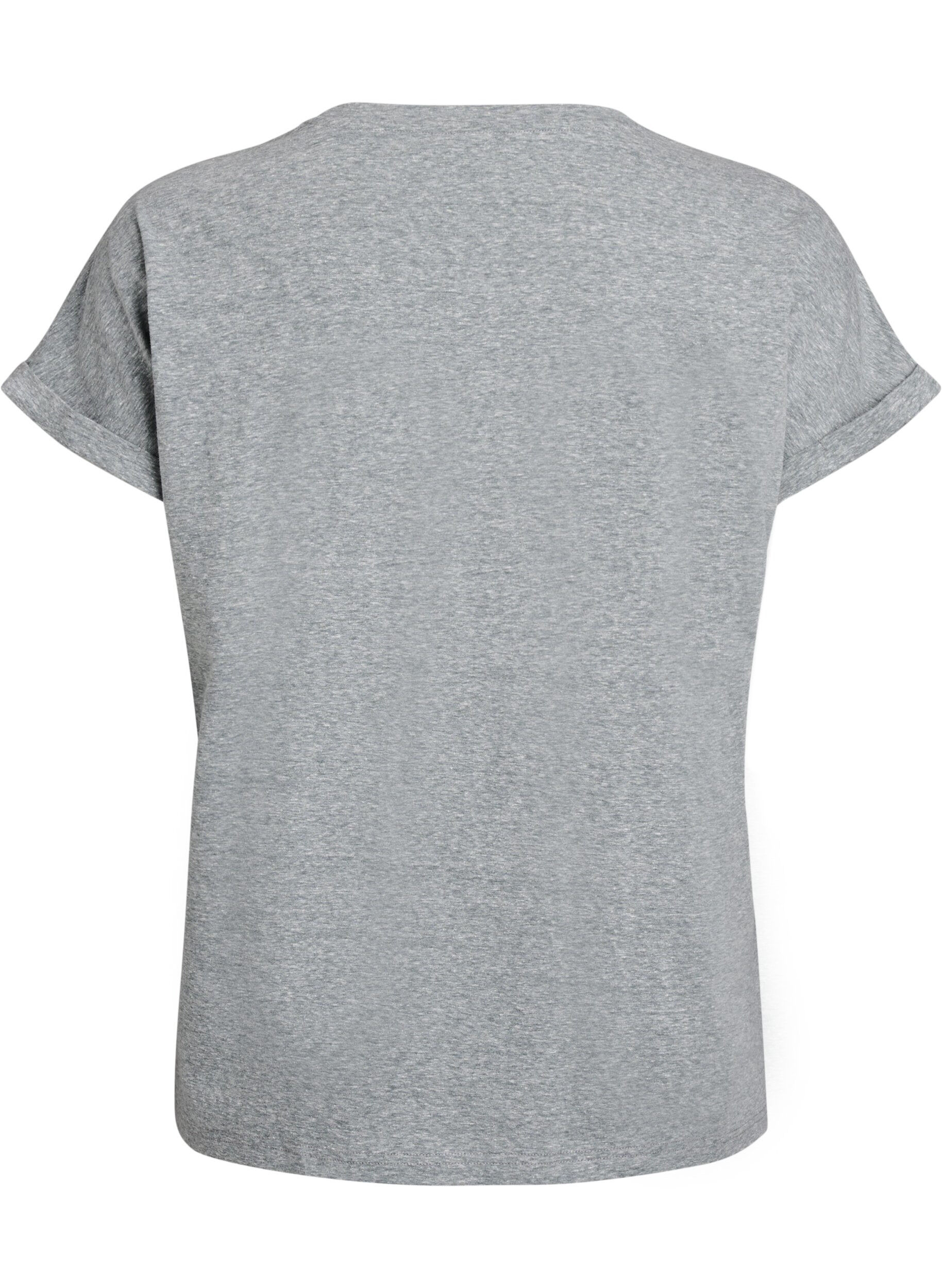 Zizzi Gem&ecirc;leerd T-shirt met korte mouwen, Groen, Packshot image number 1