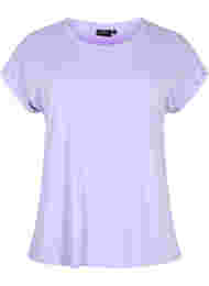 T-shirt met korte mouwen van katoenmix, Lavender