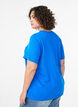 Basic katoenen T-shirt met ronde hals, Blauw, Model image number 2