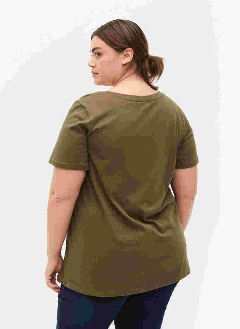 Katoenen t-shirt met opdruk op de voorkant, Ivy Green MADE WITH, Model image number 1