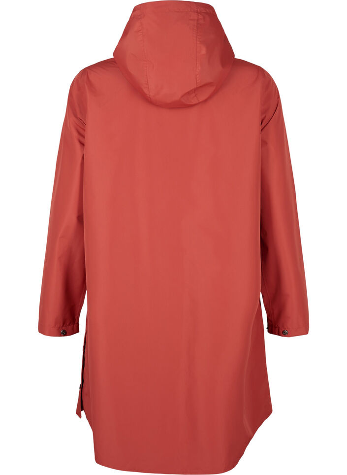 Regenjas met zakken en capuchon, Rood, Packshot image number 1