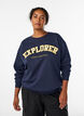 Sweatshirt met statementdetail, Blauw, Model image number 0