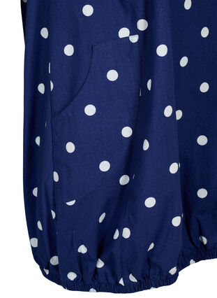 Bedrukte katoenen jurk met korte mouw, Medieval Blue DOT, Packshot image number 3