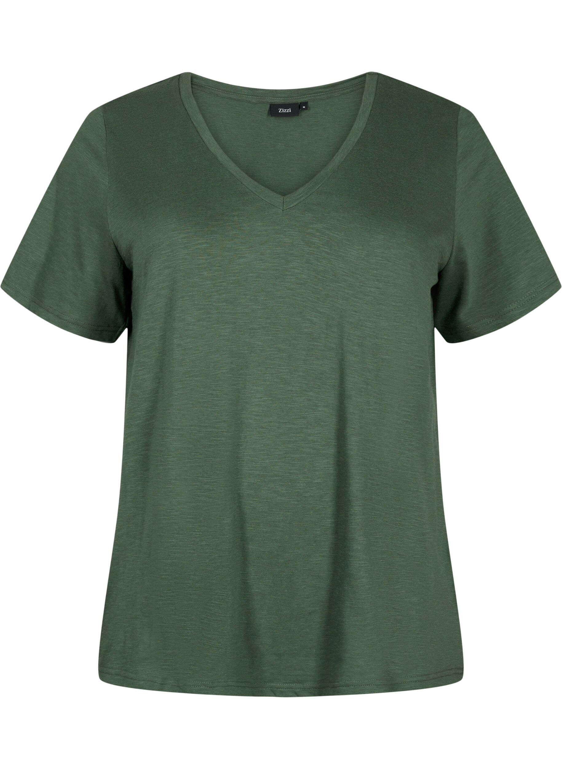 Basic t-shirt met korte mouwen en v-hals