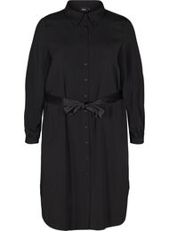 Blouse jurk met striksluiting en knopen, Black
