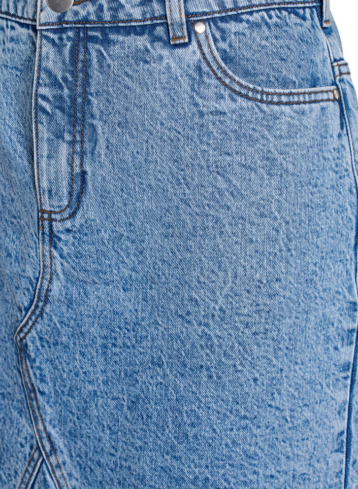 Korte denimrok met zakken, Blauw, Packshot image number 2