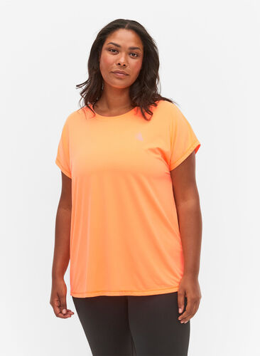 Trainings T-shirt met korte mouwen, Neon Orange, Model image number 0