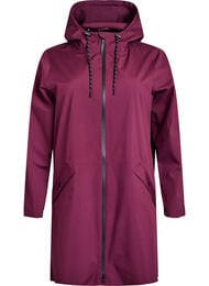 Regenjas met zakken en capuchon, Donker Bordeaux