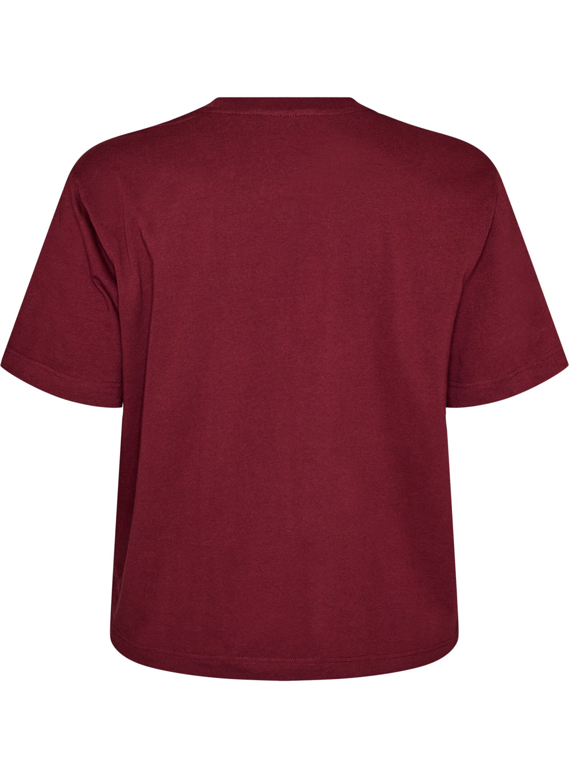 ZizziBoxy katoenen T-shirt, Rood, Packshot image number 1