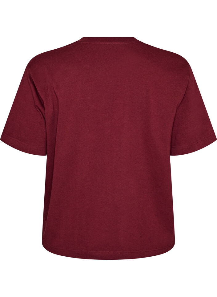 Boxy katoenen T-shirt, Rood, Packshot image number 1